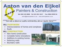 Contractors Anton van den Eijkel Painters and renovations in Cape Town WC